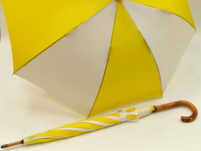 Stockschirm gelb weiss