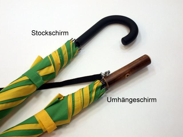 Umhägneschirm oder Stockschirm gelb grün