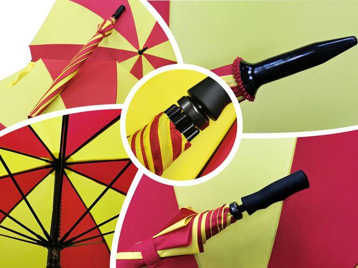 Gästeschirm gelb rot