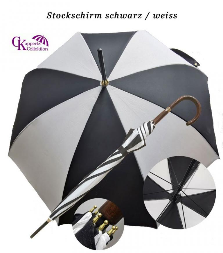 Stockschirm scharz weiss